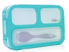 Bbluv Bento Box  Φαγητοδοχείο Με Καπάκι και  Κουταλοπίρουνο Aqua Blue 3+m