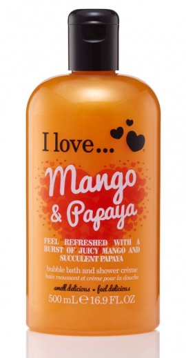 I LOVE BATH & SHOWER CREAM MANGO & PAPAYA Αφρόλουτρο πολυτελείας με άρωμα μάνγκο και παπάγια 500ml