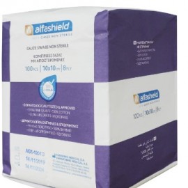 ESI Karabinis Medical AlfaShield Γάζα μη Αποστειρωμένη Απλή 10cm x 10cm 8ply 100 τμχ
