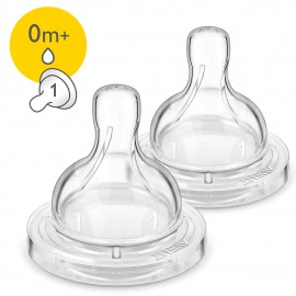 AVENT PHILIPS Θηλές σιλικόνης Airflex  0+m  ροής για νεογνά 1 οπής κατά των κολικών 2 τμχ SKU631/27