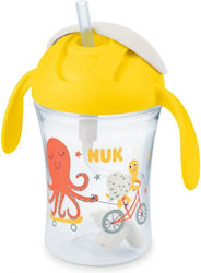 NUK Motion Cup 8+m  Παιδικό Ποτηράκι με Λαβές και Καλαμάκι από Πλαστικό  230ml