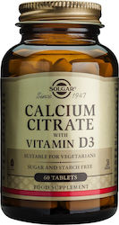 SOLGAR Calcium Citrate With Vit  D3  Συμπληρωμα διατροφης 60Tabs