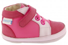 ROBEEZ cool basket Fuchsia Δερμάτινα Παπουτσάκια για μωρά δίχρωμο ροζ  με σόλα για τα πρώτα βήματα SIZE 19 SKU 566402-10_21