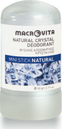 MACROVITA  Natural Crystal Deodorant, Φυσικός Αποσμητικός Κρύσταλλος Stick, Άοσμος, 60gr