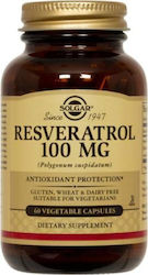 SOLGAR Resveratrol 100mg Συμπληρωμσ διατροφης 60 φυτικές κάψουλες