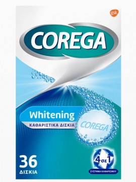 Corega Whitening Καθαριστικά Αναβράζοντα Δισκία για Τεχνητή Οδοντοστοιχία 36 tabs