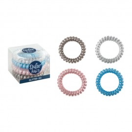 Medisei Dalee Hair Λαστιχάκι Μαλλιών Spiral Glitter 4 τμχ