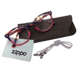 Zippo 1+1 ΘΗΚΗ Γυαλιών Πρεσβυωπίας Μαύρο με Πανάκι Καθαρισμού & Κορδόνι Γυαλιών 2 Τεμάχια