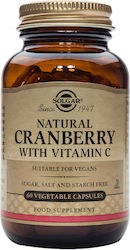 SOLGAR Natural Cranberry with Vitamin C 60 φυτικές κάψουλες
