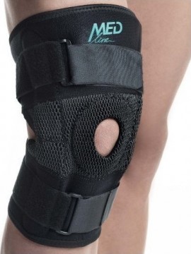 MEDVINE Knee Hinge   επιγονατίδα με οπή και πλαστικές μπανέλες One size Μαυρο SKU A143D