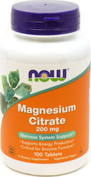 NOW Magnesium Citrate 200 mg Μαγνησιο 100 Tablets