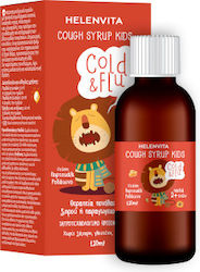 Helenvita Cold & Flu Σιρόπι για Παιδιά για ξηρο η παραγωγικο βηχα 2+ ετων με γευση πορτοκαλι και ροδακινο 120ml