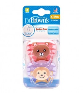 Dr. Brown’s Ορθοδοντικές Πιπίλες Σιλικόνης  6-18 m, 2τμχ. SKU PV22014