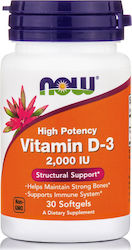 NOW Vitamin D-3 2000 IU 30 Softgels