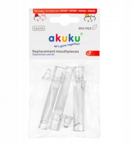 Akuku σετ με 3 ανταλλακτικά στόμια σιλικόνης για παγούρι 9m+(replacement mouthpieces) A0697