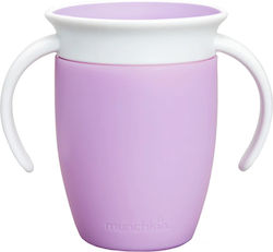 MUNCHKIN Miracle Sippy 360 Cup 6+m Εκπαιδευτικο κυπελλο με χερουλια Μωβ 207 ml